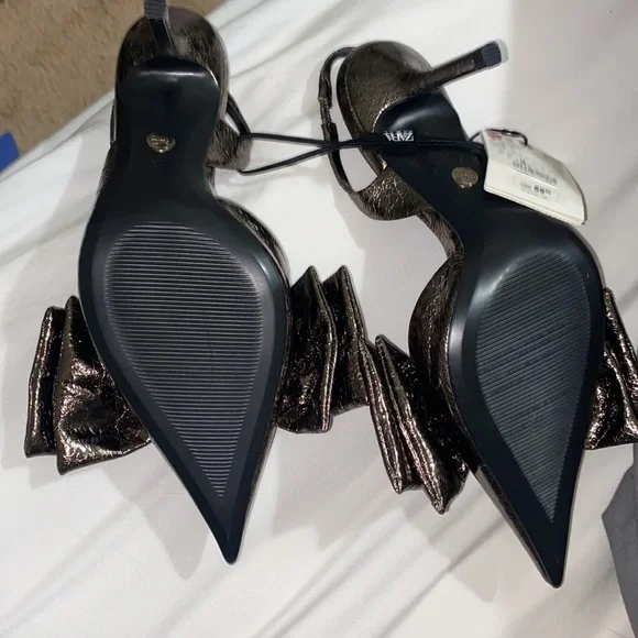 Zara Metallic Women's Heels - Picture 2 of 3
